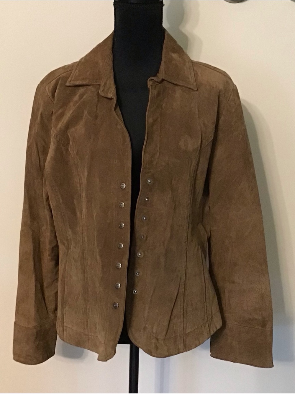 Christopher & Banks Brown Suede Snap-Front Jacket